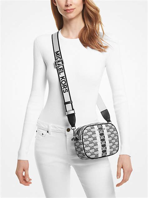 michael kors jet set medium logo stripe crossbody bag|michael kors studded crossbody bag.